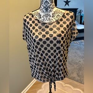 Polka Dot Tie-Front Top size 2X